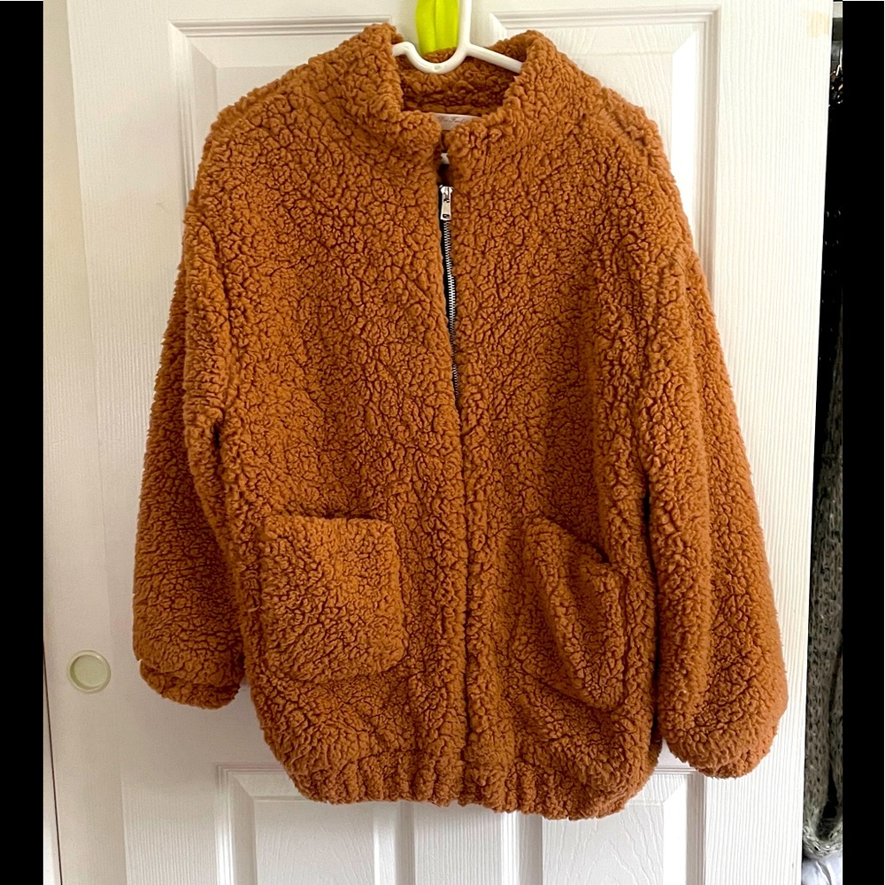 Juniors  fuzzy fleece jacket W/pockets